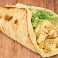 Cheesy Chicken Wrap · Grilled Chicken, Grilled Onion, American Cheese,  Lettuce & Honey Mustard in Pita wrap