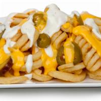 Jalapeno, Ranch & Cheese Fries · Fresh Hot Fries with Jalapeno, Ranch & Cheese