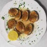 Vongole Oreganata · Lightly breaded baked clams.