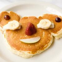 Kid's Funny Face Pancake · Silly face pancake with fruit features. Come with orange juice, apple juice, cranberry juice...