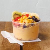 16 oz. Immunity Bowl · Mango, banana, peach and acerola cherry 

Topped with granola, banana, blueberry, strawberry...