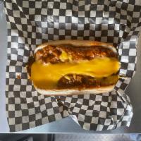 Chili cheese dog · Beef hot dog, chili, cheese