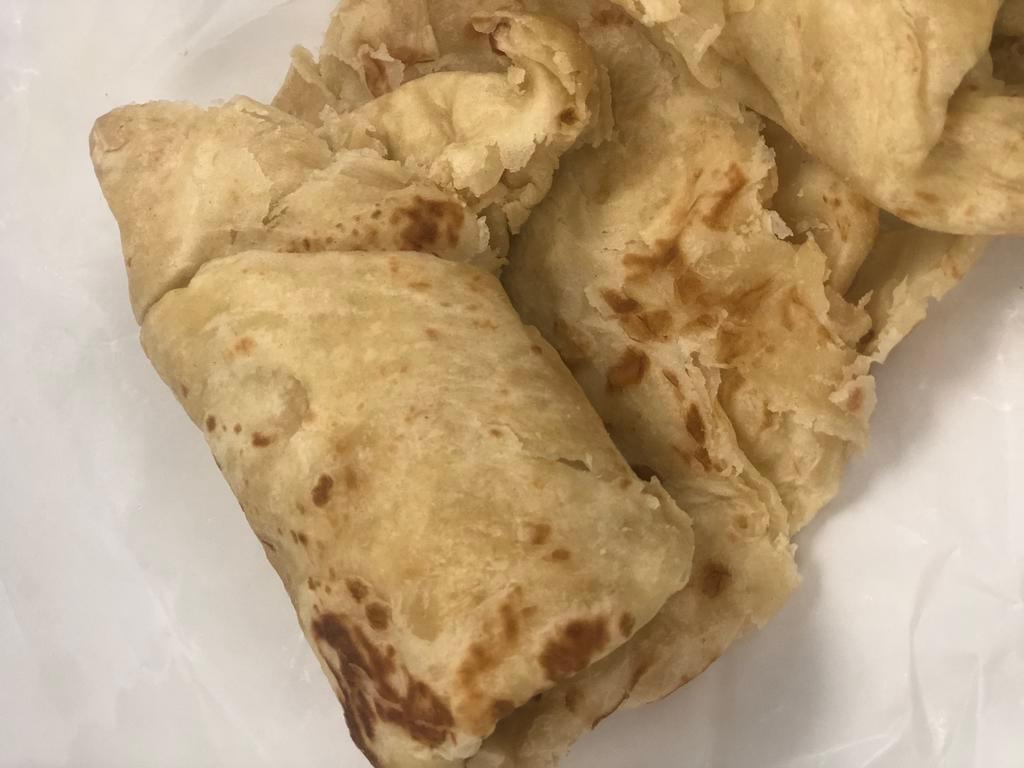 Plain Roti · Thin layer wrap with meat if needed 