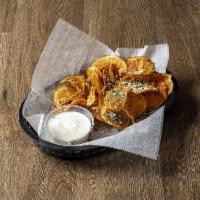 Special Charleys Chips · Our famous homemade potato chips topped with our Parmesan cheese served with a side of ranch...