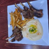 Lamb Chops Platter · Grilled lamb chops with the choice of three sides 
