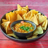 Chips with Salsa · Home made tortilla chips and tomato salsa