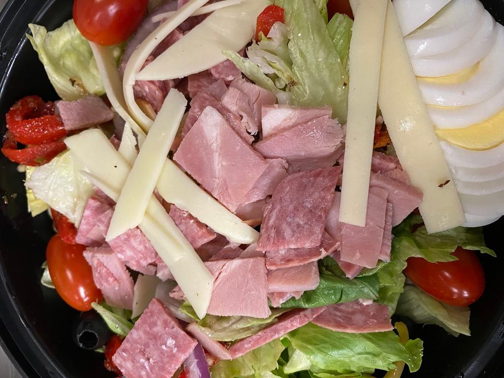 Antipasto · Traditional, all tuna or all turkey, served on a bed of fresh lettuce with tomato, onion, Black Olives, roasted red peppers, pepperocini & provolone cheese