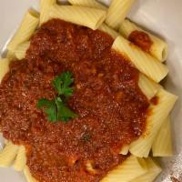 Pasta with Marinara Sauce · Our homemade marinara sauce is a meatless sauce. 