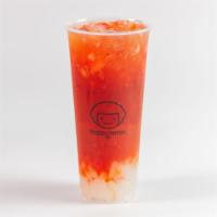 Strawberry Green Tea with Lychee Jelly  · 