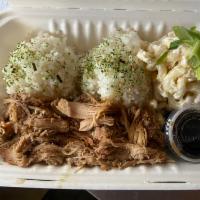 Hawaiian Plate Lunch  · Comes with 2 scoops of rice, 1 scoop mac salad, 1 scoop sesame slaw and your choice of prote...