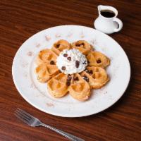 Belgian Waffle · Add ice cream, fruit, chocolate chips, pecans or walnuts for an additional charge.