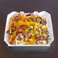 Junk Fries Meal · Our tender rib tips cut into tiny chunks, sitting on a bed of fries.  Covered with our highl...