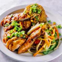 Fried Chicken and Chow Mein and Fried Rice · 