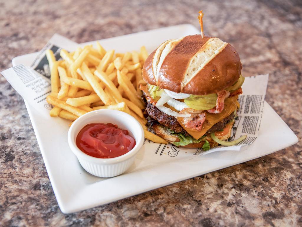 Burger · 1/2 lb. of Angus burger served with lettuce, tomatoes, onions, chipotle mayo, and fries. Add-ons for an extra charge.