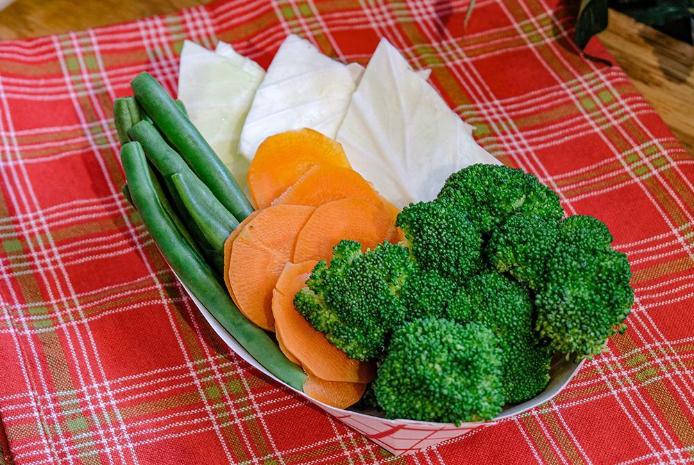 Steamed Vegetables · Broccoli, Cabbage, Carrot and String Beans