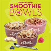 Nutty Brazilian Bowl · Acai, peanut butter, and bananas topped with granola and bananas.