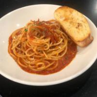 Spaghetti Fra Diavolo · Spaghetti tossed in a spicy house tomato sauce
