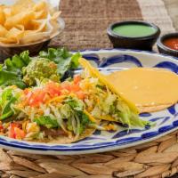 Summer Special Combo Plate  · Chicken flauta, chicken enchilada is covered in sour cream sauce, and chicken fajita taco. S...