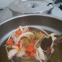 Chicken Vegetable Soup · Slow simmered chicken, onions, carrots, celery, scallions, parsley and basil in a tasty chic...