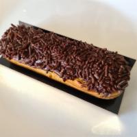 Eclair - Chocolate · Chocolate pastry cream with chocolate glaze and chocolate sprinkles