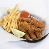 Chicken Tenders (4 pcs) · Basket comes with Cajun fries or coleslaw. Substitute onion rings.