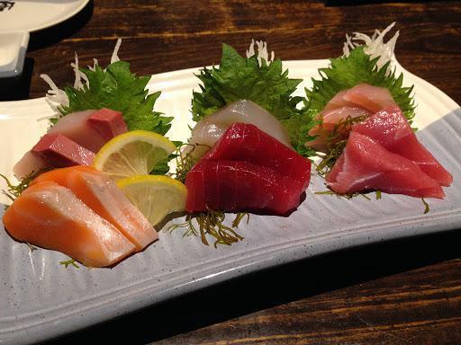 Triple Color Sashimi · 6 Pcs of Tuna, 6 Pcs of Salmon. 6 Pcs of Yellowtail, with rice only