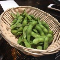 Edamame · Edamame is a preparation of immature soybeans in the pod, steam and mixed with salt.