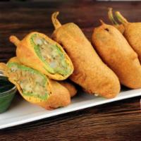 Chili Pakoda · Chickpea flour vegetables, spices, herbs and chilies.
