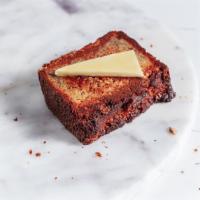 Slice of Housemade Banana Bread Toasted with Butter · 