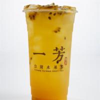 Passion Fruit Tea · Fresh passion fruit , lemon juice serve with green tea.