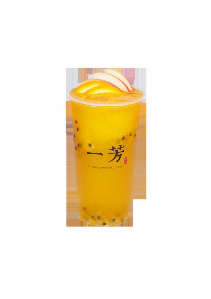Mango Fruit Tea · Fresh mango fruit tea with a little bit passion fruit, mango juice, orange and apple slice. Serve with mountain tea.