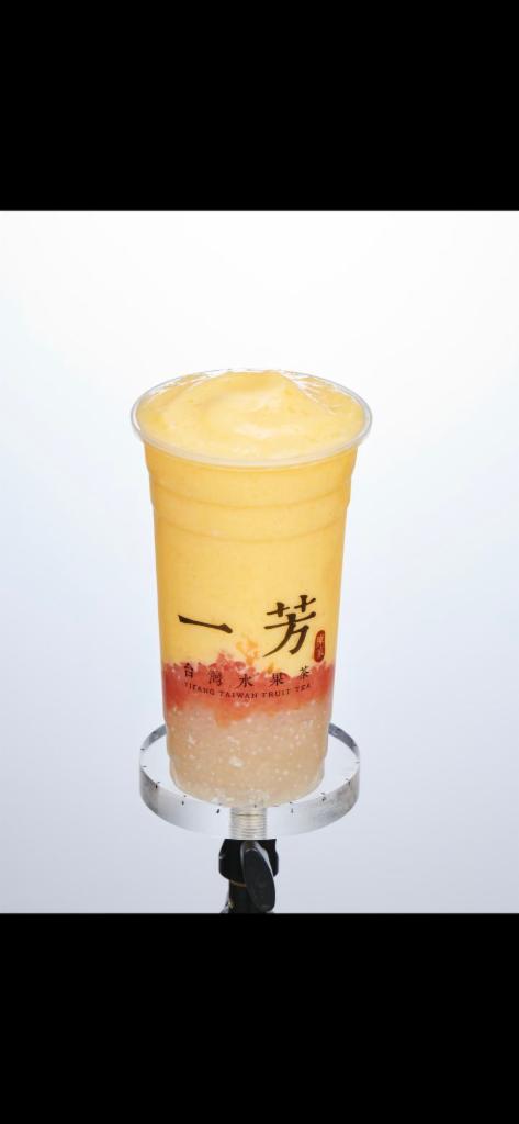 Mango Pomelo Sago Smoothie · A classic mango smoothie made with fresh mango, mango jam, coconut, and topped with grapefruit pulp and chewy sago. Ice levels cannot be adjusted. This drink is caffeine-free.