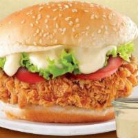 Zinger Sandwich with Fries Combo · Tomatoes, lettuce, mayo and American cheese.