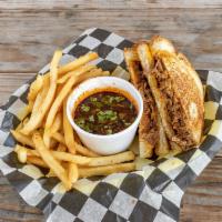 Birria Grilled Cheese · Slowly cook beef cooked in a flavorful broth with
melted cheddar and chihuahua cheese. Comes...