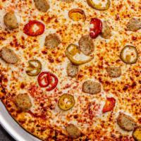 Spicy Meatball Pizza · Spice Up Your Taste Buds! Our Spicy Meatball Pizza is topped with 100% Whole Milk Mozzarella...