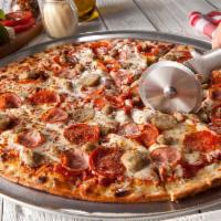 Meat Me Pizza · Meet the Meats of Our Meat Me Pizza! This delicious pie is topped with 100% Whole Milk Mozza...