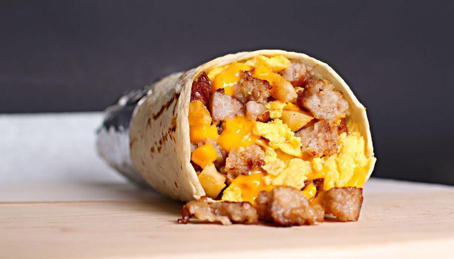 Sausage Breakfast Burrito · Potatoes, Eggs, Cheese and Sausage.