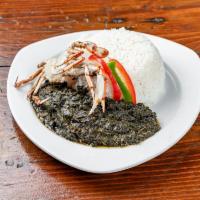 Lalo Entree · Served with choice of rice and peas or white rice, salad, fried plantains, and pikliz.