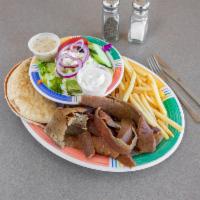 Gyro Dinner · Gyro meat served with pita and your choice of 2 sides.