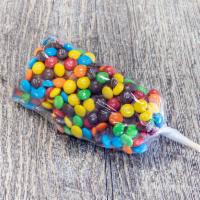 Dipped Marshmallows - M&M · 3 large fluffy marshmallows on a stick dipped in milk chocolate and topped with mini M&M's c...