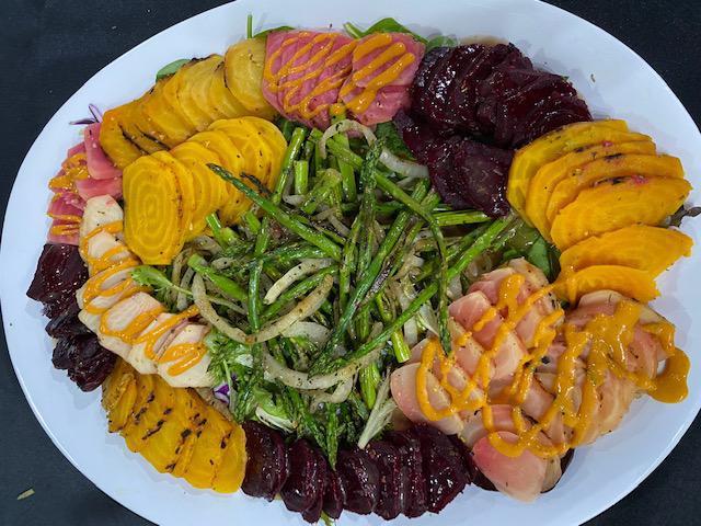 Beet Filet- Variety Tray · Golden Beets with lemon dressing
Chioggia Beets with Spicy mustard sauce
Red Beet Filet in onion gravy