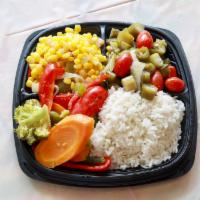 Small Veggie Combo Plate · All sides are made without meat.