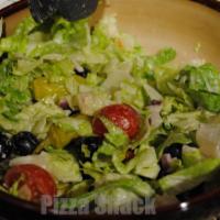Pizza Shack Salad · Romaine lettuce tossed with tomatoes, onions and cucumbers.