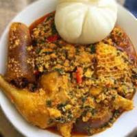 Egusi and Pounded Yam Lunch  · 