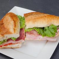 5. Ham and Salami Sandwich · Provolone, lettuce, tomato and roasted peppers. 