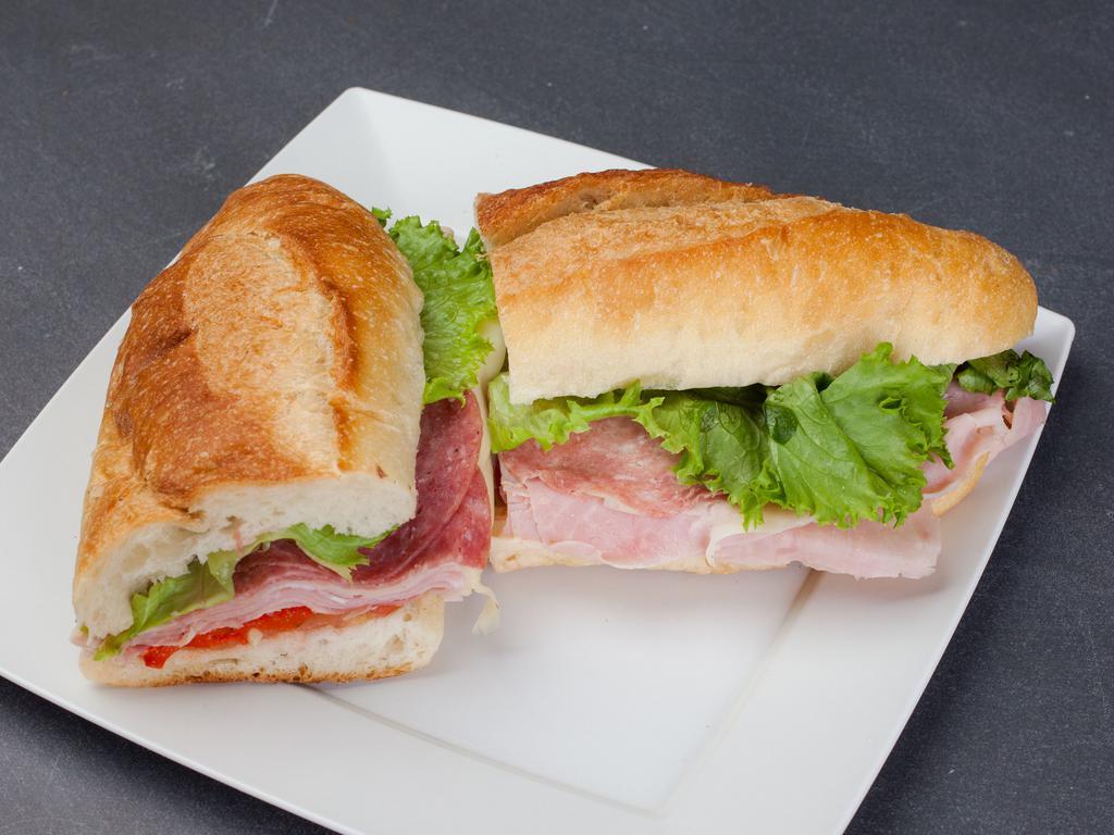 5. Ham and Salami Sandwich · Provolone, lettuce, tomato and roasted peppers. 
