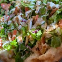 Caesar Salad Pizza · Salad, Crouton bread and Parmesan cheese 