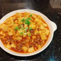 C21. Ma Po Tofu with Pork · Bean curd made from soybeans.