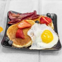 Pancakes, Egg and Bacon Platter  · 