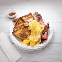 6. Two French Toast, 2 Eggs, Bacon · 
